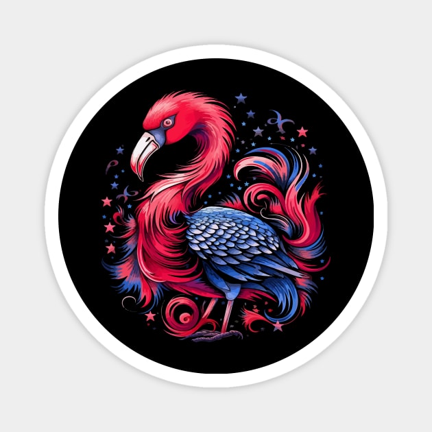 Patriotic Flamingo Magnet by JH Mart